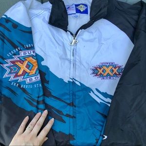 Logo Athletic Windbreaker Jacket 1996 Super Bowl XXX Sun Devil Stadium Arizona